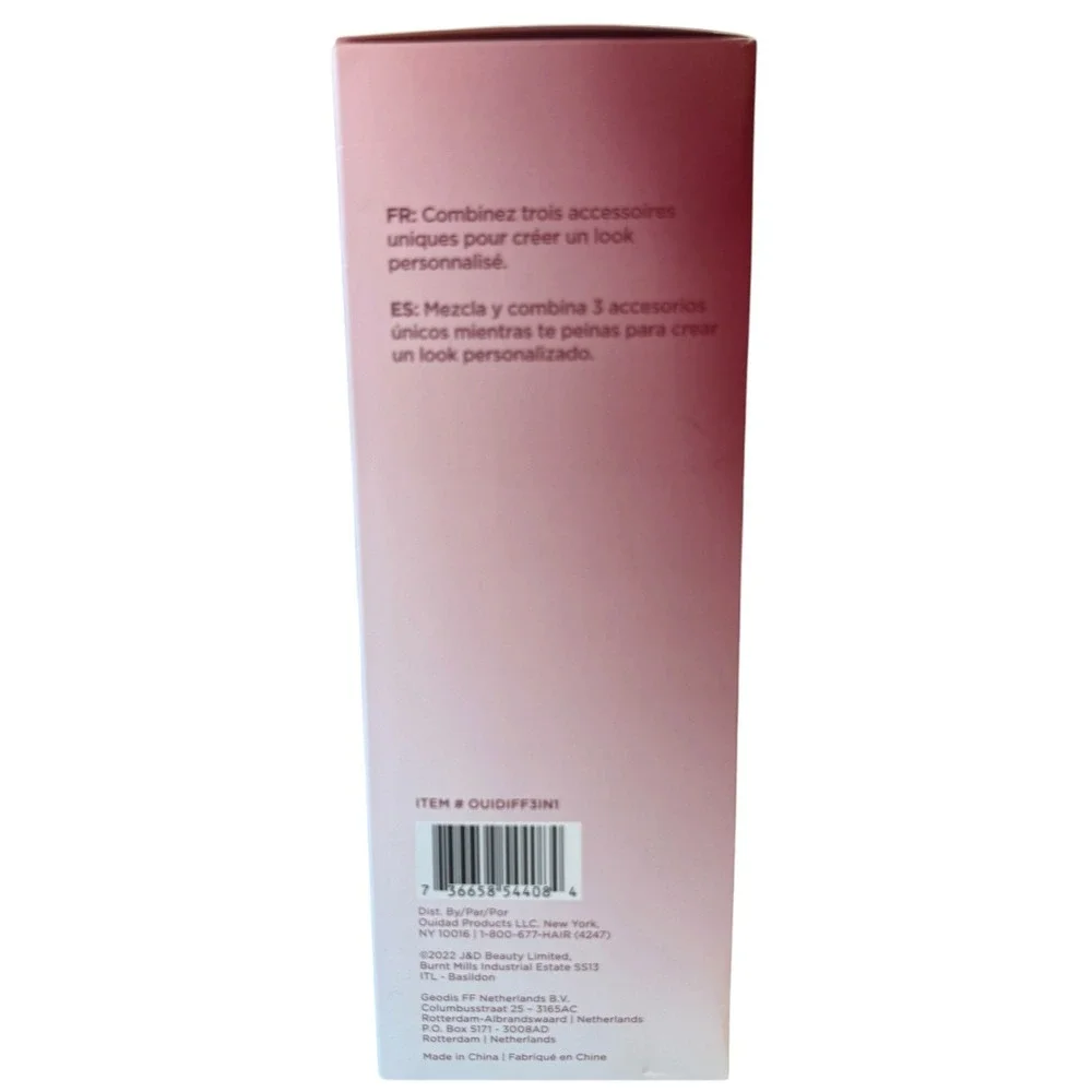 Ouidad Made For Curls 3-in-1 Universal Diffuser Pink Hair Styling Tool NIB